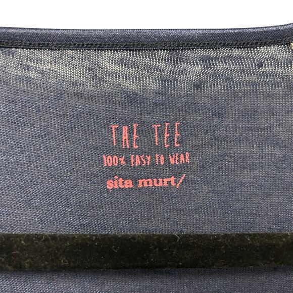 Sita Murt Navy Blue Gray Open Front Lightweight Cardigan Sweater Womens Small - Picture 2 of 6